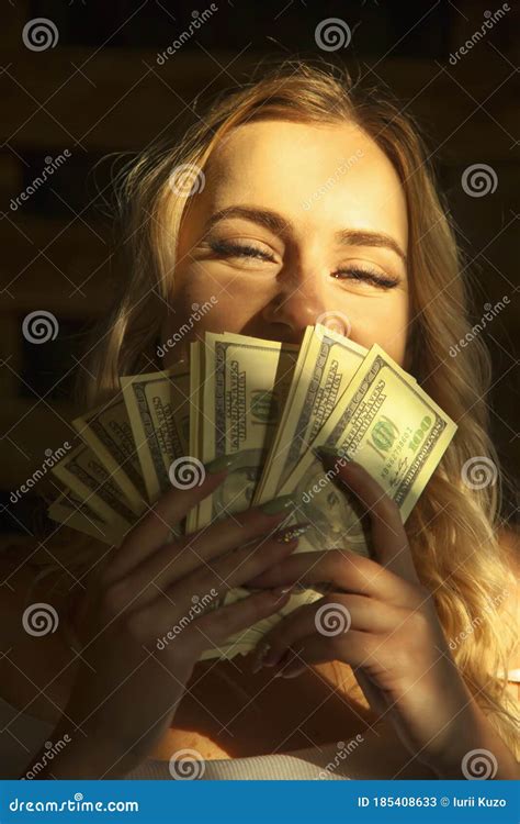 Money Is Best Motivation Portrait Of Very Happy Young Beautiful Woman With Holding Us Dollar