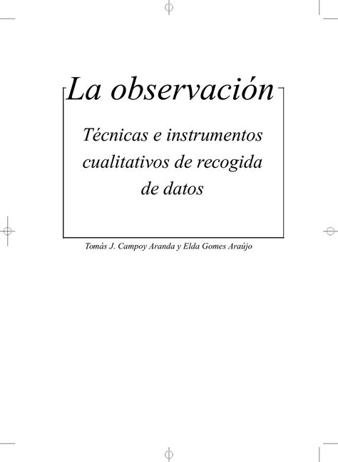 Calam O La Observaci N T Cnicas E Instrumentos Cualitativos De