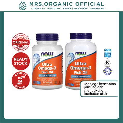 Jual Suplemen Vitamin Minyak Ikan Ultra Omega 3 Fish Oil Now Foods 500