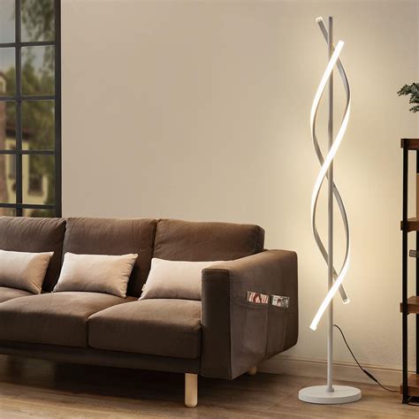 Led Floor Lamps For Living Room Spiral Modern Floor Lamp With Remote