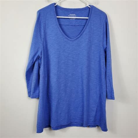 Chico S Tops Chicos The Ultimate Tee Womens Size L V Neck 34 Sleeve