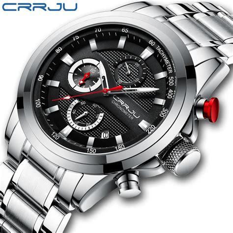 Crrju Reloj Anal Gico De Acero Inoxidable Para Hombre Accesorio De