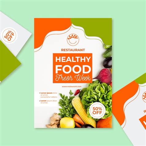 Healthy Food Restaurant Poster Template Free Vector