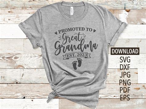 Promoted To Great Grandma Est Svg New Grandma Svg Etsy