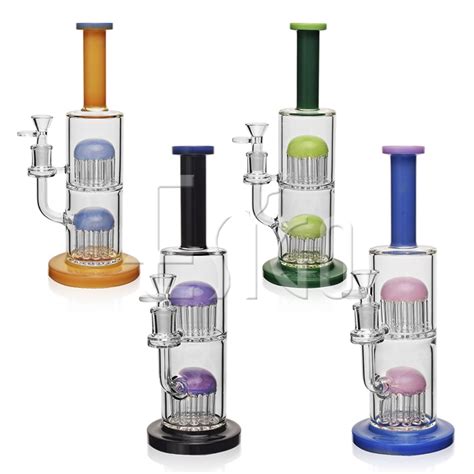 Esigo Wholesale Oem Milky Colors Dual Tree Perc Dry Herb Tobacco Shisha Oil Rig Smoking Glass