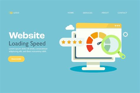 Concepto De Velocidad Del Sitio Web Vector Premium