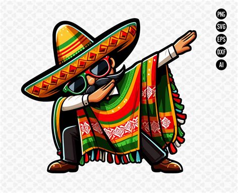 Dabbing Mexican Poncho Cinco De Mayo Svg Png Mexican Svg Fiesta Svg Cinco De Mayo Svg Fiesta