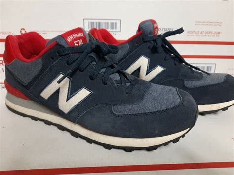 New Balance Men S 574 Rugged Shoes Navy Red Size 12  Gem