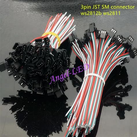 50 Pair 3pin JST SM Plug led Connector Cable 3 Pin JST SM Connector ...