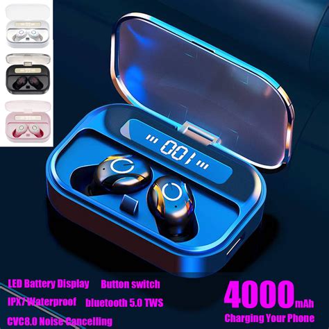 Tws Bluetooth Earphone Wireless Earbuds Mah Power Bank Stereo