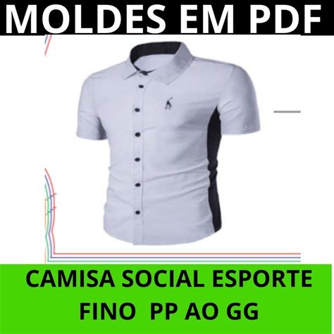 Molde Camisa Social Esporte Fino Masculina Molde Pdf Digital