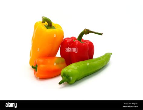 Composition of several types of sweet pepper of different shapes ...