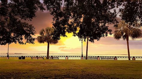 Sunrise at Charleston Waterfront Park Photograph by Nadia Seme - Fine Art America