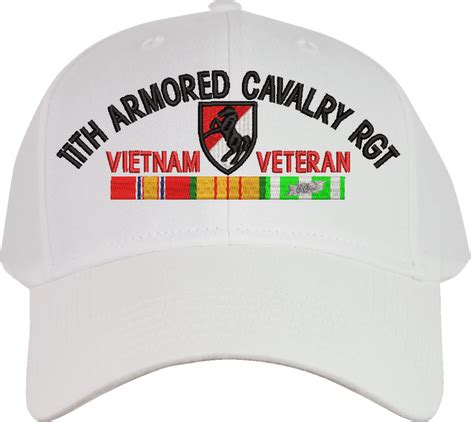 11th Armored Cavalry Regiment Vietnam Veteran Embroidered Cap With Ribbons