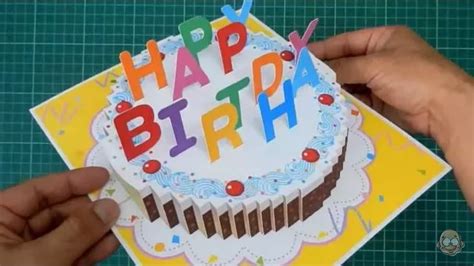 Diy Tutorial Cara Membuat Kartu Happy Birthday Kue Timbul D Pop Up