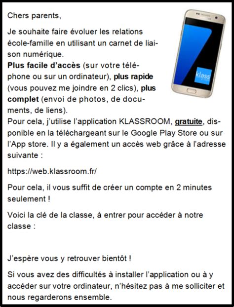 Klassroom le carnet de liaison numérique et bien plus encore