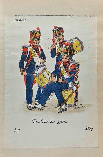 Herbert Knotel Tambour Du Genie französische Armee Original Tusche