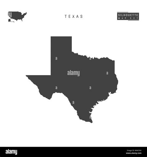 Texas Us State Blank Vector Map Isolated On White Background High