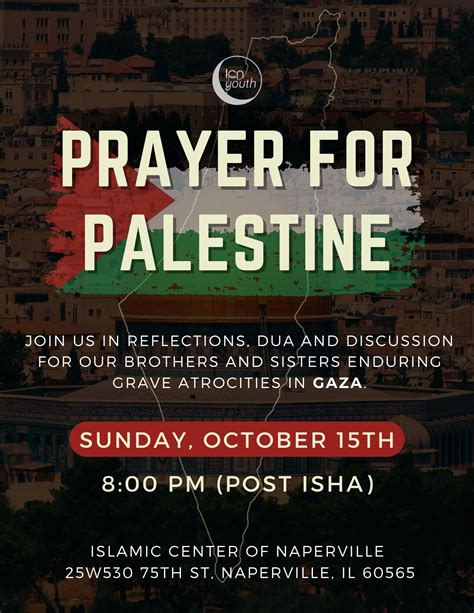 Prayer For Palestine Islamic Center Of Naperville