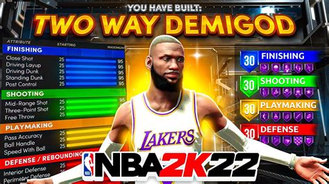 THIS 2 WAY FINISHER BUILD IS THE BEST BUILD In NBA 2K22 DEMIGOD BUILD