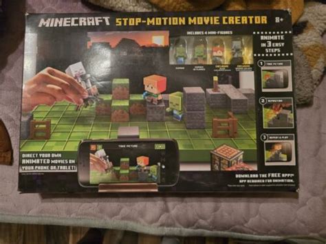 Mattel Minecraft Stop Motion Movie Creator Set Mini Figures Dyt New