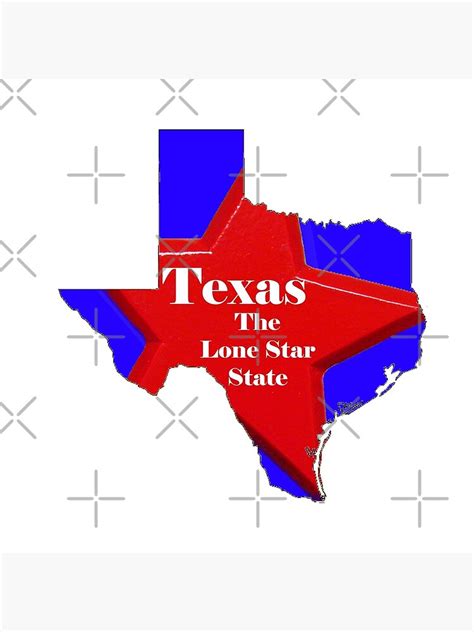 Texas Map With State Nickname The Lone Star State Art Print For Sale