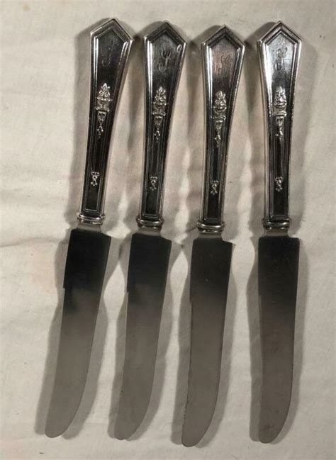 Vintage Rogers Xii Silverplate Dinner Knives La Touraine Pattern