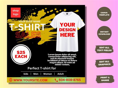 Social Media Flyer Diy Flyer Design Tshirt Business Branding Etsy