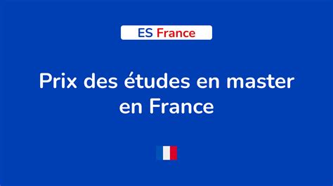 Les 2 prix des études en master en France en 2025