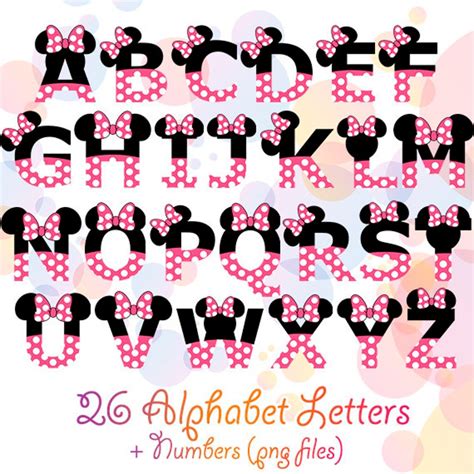 Letras De Minnie Mouse Para Imprimir Alfabeto Digital Png Etsy Letras