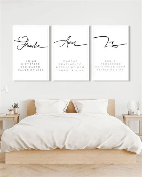 3 Quadros Decorativos Frases Casal Família Em Molduras Elo7