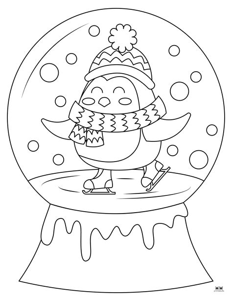 Snow Globe Coloring Pages Templates Pages Printabulk