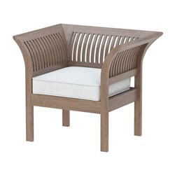 Santorini Modern Solid Teak Wood Outdoor Single Seat Sofa Armchair