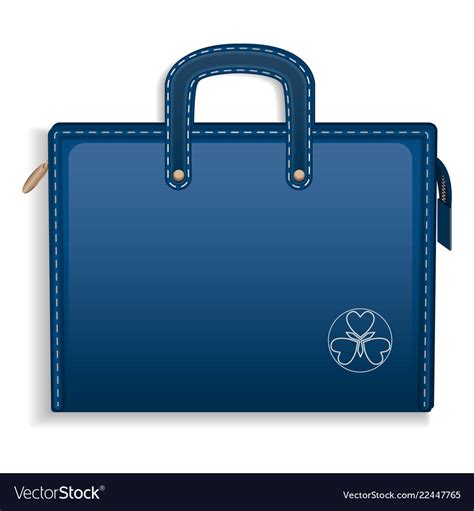 Blue Leather Case Icon Realistic Style Royalty Free Vector