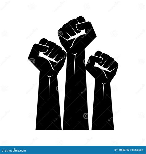 Raised Fists Hands Up Symbol Of Unity Revolution Protest