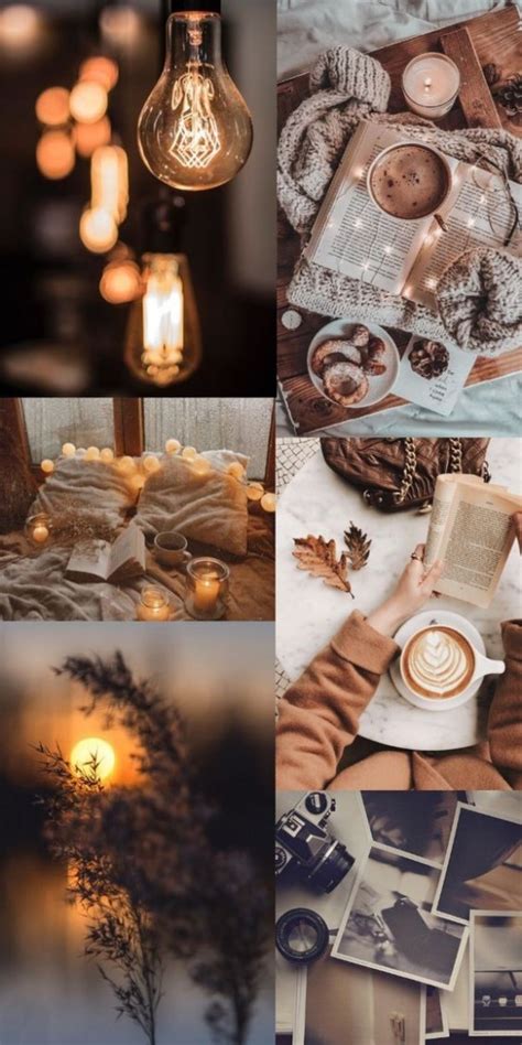 30 Autumn Collage Wallpapers Fall Brown Aesthetic Collage Idea