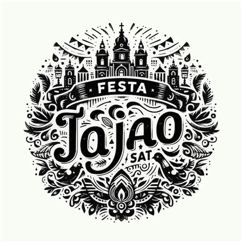 Letras dibujadas a mano de la fiesta de São João Vector Premium