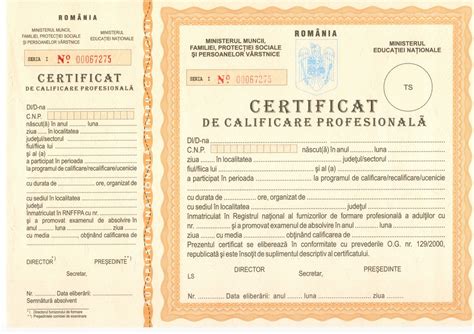 Certificat De Absolvire