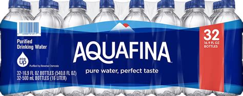 Aquafina Purified Drinking Water 16 9 Fl Oz 32 Pack Plastic Bottles