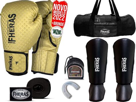 Kit Completo Muay Thai Luva De Boxe Prisma Bolsa Gladiadora Fheras