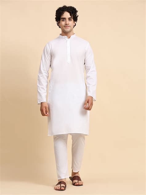 Skavij Kurta Pajama Set For Men Cotton Piece Top Bottom Traditional