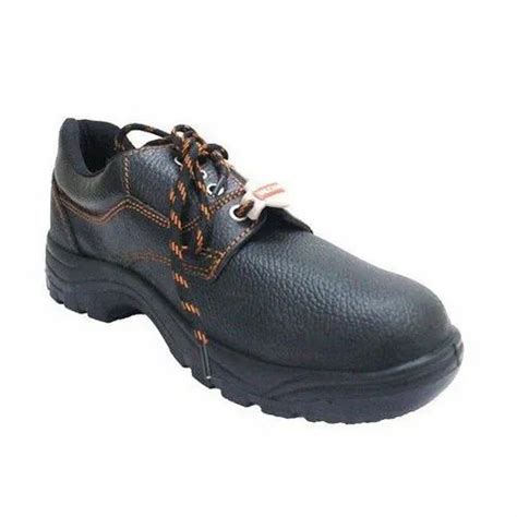 Black Safety Shoes Industrial Leather Shoes Grain Leather Safety