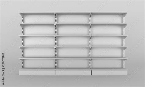 Empty Store Shelves Retail Shelf Rack Showcase Display Mockup