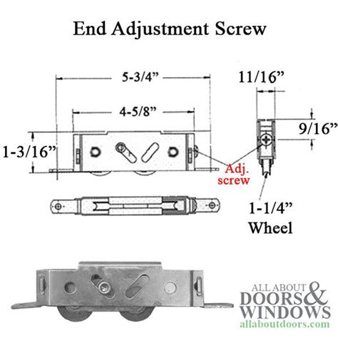 Tandem Roller Assembly Sliding Patio Door 1 14 Ball Bearing Wheel Stainless Steel Croft