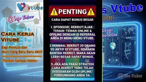 Tutorial Cara Kerja Vtube Bagi Pemula Dan Wajib Bagi Akun Yang Baru