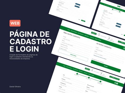 P Ginas De Cadastro E Login By Daniel Oliveira On Dribbble