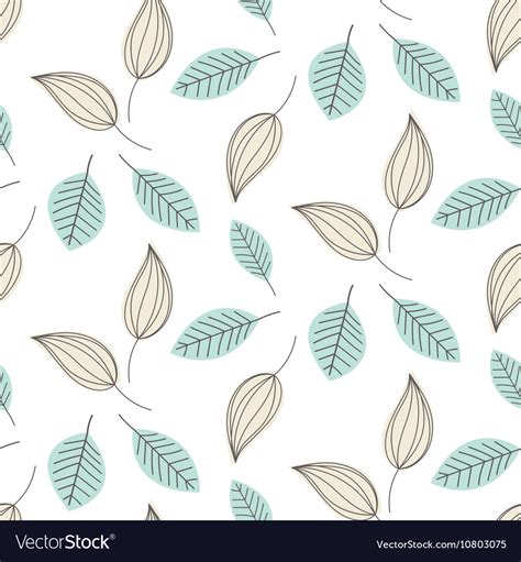 Doodle Leaves Seamless Pattern Royalty Free Vector Image