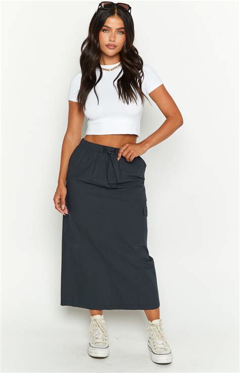 Callen Indigo Midi Cargo Skirt Beginning Boutique Us