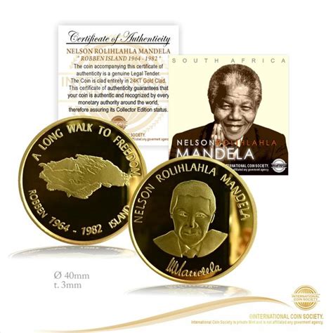 Jual Koin NELSON ROLIHLAHLA MANDELA Robben Island Gold Commemorative