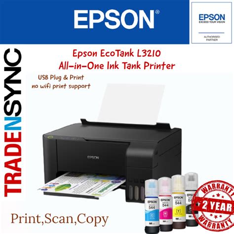 Epson Ecotank L3210 All In One Ink Tank Printer Usb Plug And Print Printer 2 Yr Warranty